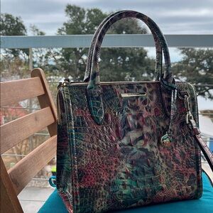 Brahmin Multicolor Crocodile-Embossed Small Caroline-Shapeshifter Melbourne